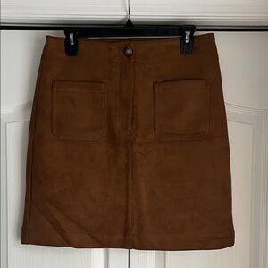 Loft Women’s Brown Suede Mini Skirt